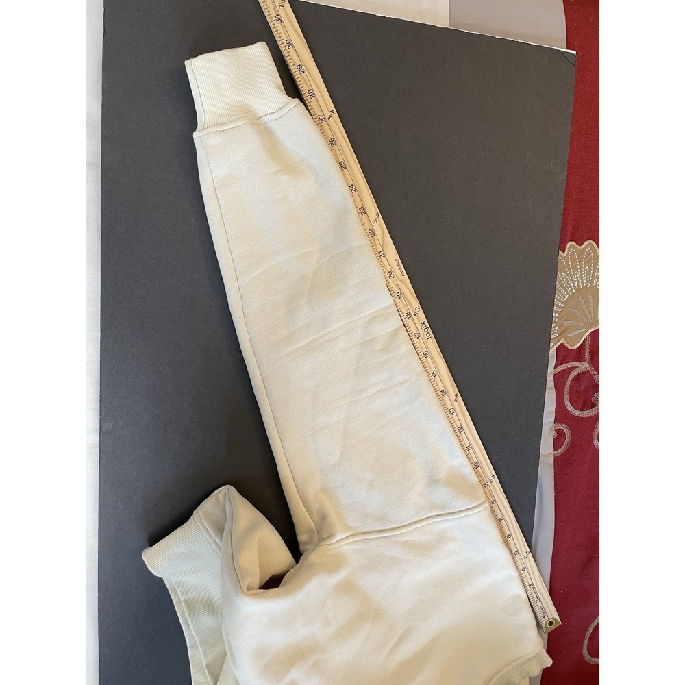 HOURS Collection Drop Shoulder Crewneck Sweatshirt Men XL Off White Cream Fleece - Picture 7 of 7